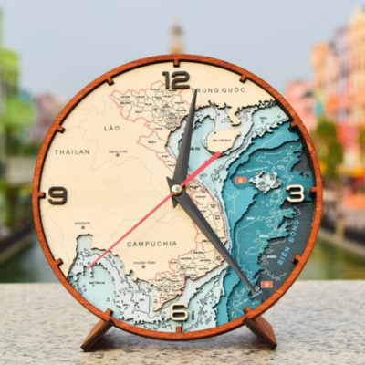 Đồng hồ treo tường bản đồ Việt Nam 