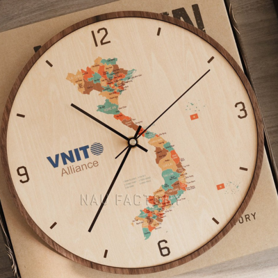 Đồng hồ treo tường bản đồ Việt Nam 