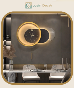 Đồng Hồ Treo Tường Kết Hợp Đèn Led Hiện Đại