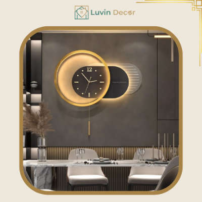 Đồng Hồ Treo Tường Kết Hợp Đèn Led Hiện Đại