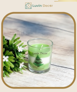 Nến thơm cỏ mềm loại xanh cốc thủy tinh