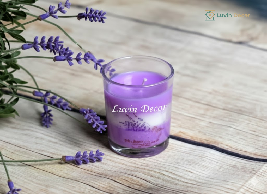 Nến thơm cỏ mềm tím